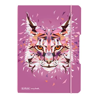 Abbildung von herlitz 50027293 Notizheft flex mit Wechselcover, A5, 40 Blatt punktiert, Motiv: Wild Animals Luchs, 1 Stück