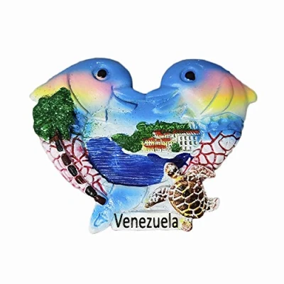 Abbildung von Venezuela 3D Delfin Kühlschrankmagnet, Souvenir, Geschenk, handgefertigt, Heim und Küchendekoration, Kühlschrank Magnet Kollektion