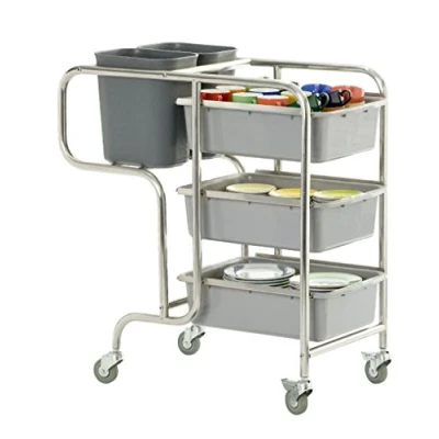 Abbildung von Saro Claire Abräumwagen, Metall, Silber, 58 x 106 100 cm