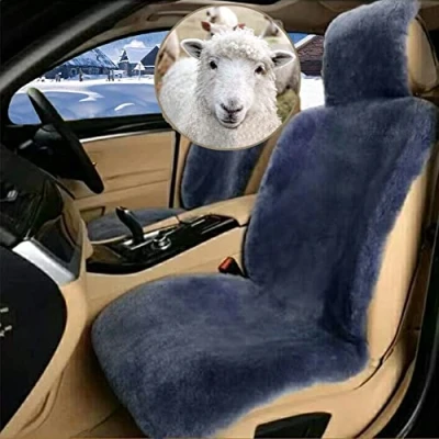 Abbildung von Altlue Autositzbezüge Lammfell Autositzbezug Autositz Sitzbezug Für Auto Sitzauflage Fell Vordersitze Blau Universal (einteilig)