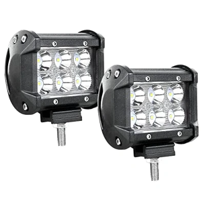 Abbildung von Willpower 2pc LED Arbeitsscheinwerfer 10 cm 18W Scheinwerfer 12V 24V Zusatzscheinwerfer 6000K Wasserdicht Rückfahrscheinwerfer für Auto Traktor Offroad SUV UTV ATV