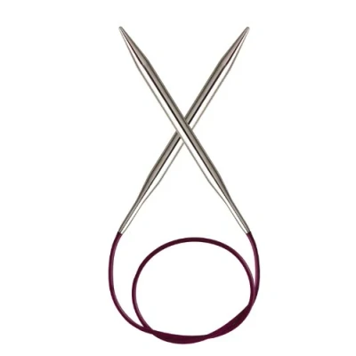 Abbildung von Knitpro Nova Metall vernickelte Rundstricknadeln, 3, 00mm / 40cm (10303), Silber/Lila