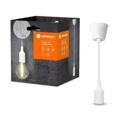 Abbildung von Ledvance Vintage 1906® Pendelleuchte BELL E27, weiß, max. 15W LED, E27 Sockel, trichterförmiger Baldachin, Innenraum Pendelleuchte, Kombination mit 1906 Lampen, smarten Lampen