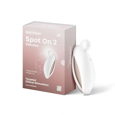 Abbildung von Satisfyer Spot on 2 9 cm Auflegevibrator Klitoris Stimulation 12 Vibrationsprogramme Wiederaufladbar Wasserdicht (IPX7) Hautfreundliches Silikon, Farbe:weiß