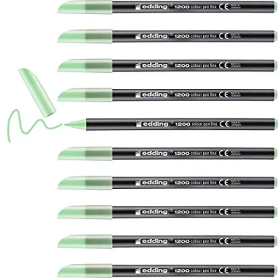 Abbildung von edding 1200 Fasermaler fein apfelsorbet (grün) 10 Stifte Rundspitze 1 mm Filzstift zum Zeichnen und Schreiben für Schule, Mandala
