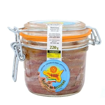 Abbildung von Sardellenfilets in Olivenöl im luftdichtem Glas 220 gr