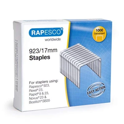 Abbildung von Rapesco 1240 923/17mm, Typ 23 verzinkte Heftklammern, 1000 Stück