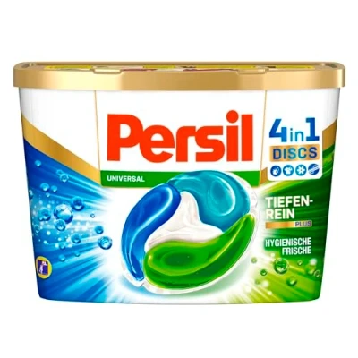 Abbildung von Persil Universal 4in1 Discs (16 Waschladungen), Vollwaschmittel mit Tiefenrein Plus Technologie und langanhaltender Frische, Waschmittel für leuchtende Farben