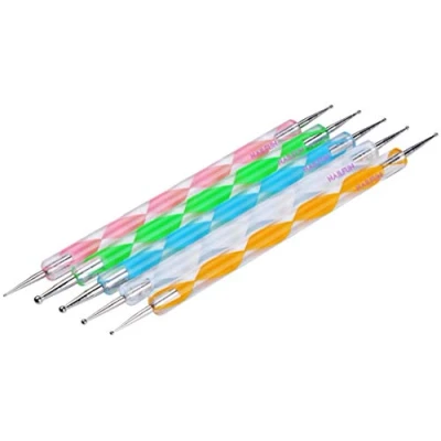 Abbildung von Ein mega Schnäppchen!!! Nail Art Dotting Tools/Spot Swirl Professionelles Set aus 5 verschiedenen 2 Spitzen Tools/Spotswirl (jedes Tool hat andere Groessen)
