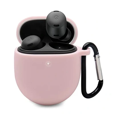 Abbildung von GIOPUEY Hülle Kompatibel mit Google Pixel Buds Pro/Buds Pro 2, Silikon Stoßfeste Schutzhülle, Ultradünn Case Cover, Kein Geruch, Pink