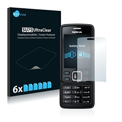 Abbildung von Savvies 6 Stück Schutzfolie für Nokia 6300 2007 Displayschutz Folie Ultra Transparent