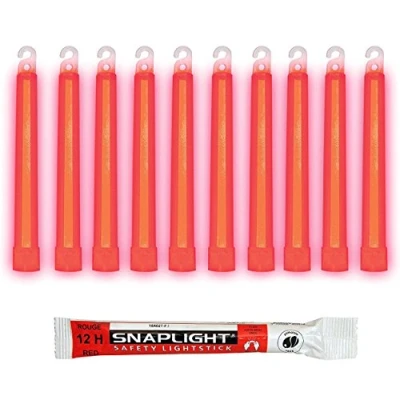 Abbildung von Cyalume SnapLight Knicklichter in Rot (100 er Pack) 15 cm Glow Sticks mit Haken am Ende ultra helle Light einer Leuchtdauer von 12 Stunden