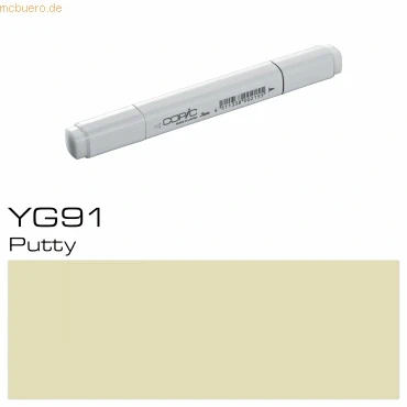 Abbildung von COPIC Classic Marker Typ YG 91, Putty, professioneller Layoutmarker, mit einer breiten und feinen Spitze
