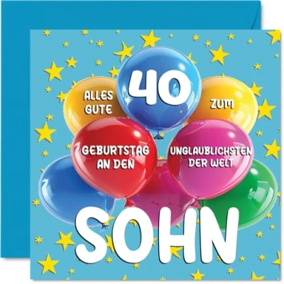 Abbildung von Stuff4 40. Geburtstagskarte Sohn Unglaublichsten der Welt Geburtstagskarten für 40 Jahre von Papa Mama, 145mm Geburtstag Glückwunschkarten