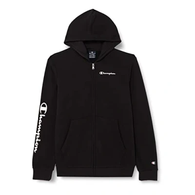 Abbildung von Champion Kinder und Jugendliche Legacy American Classics Ultra Light Powerblend Terry Full Zip Kapuzenpullover, Schwarz, 5 6 Jahre