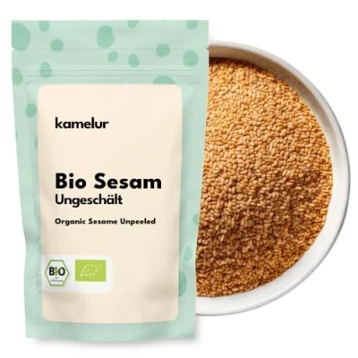 Abbildung von Kamelur Bio Sesam Ungeschält (1kg) Sesamsamen Nicht Geröstet Und Ohne Zusätze