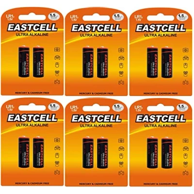 Abbildung von EASTCELL 12 x LR1 / N/Lady 1,5V (6 Blister a 2 Batterien) Quecksilberfreie Alkaline Batterien 4001, 4901, MX9100, 910A EINWEG Markenware