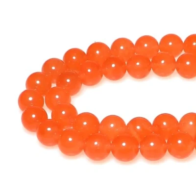 Abbildung von MJDCB Perlen zum Auffädeln 4mm 85 stück Orange Jade Halbedelsteine mit Loch Lose Runde Steinperlen für Herstellung Schmuck Armbänder Halsketten