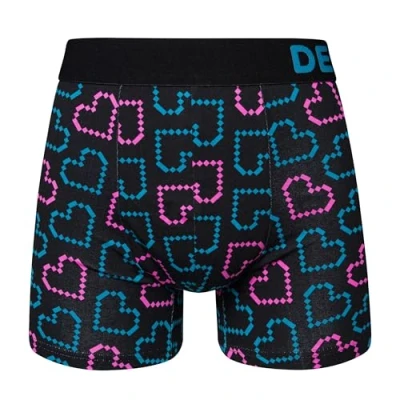 Abbildung von Dedoles Boxershorts Herren &amp; Jungen Unterwäsche Trunks Baumwolle lustige Designs Dinosaurier Hamster Spiele Maulwurf Geschenk, Motiv: Pixelherzen, Farbe: Schwarz, Gr. M
