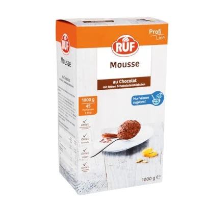 Abbildung von RUF Mousse au Chocolat, nur Wasser zugeben, Dessertpulver für Schokomousse, einfach portionierbar, Menü oder Buffet, Großpackung, 1x1000g