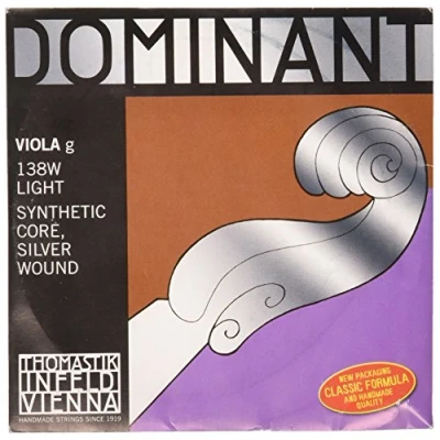 Abbildung von Thomastik 138W Einzelsaite für Viola 44655 Dominant G Saite Nylonkern Silber umsponnen, weich