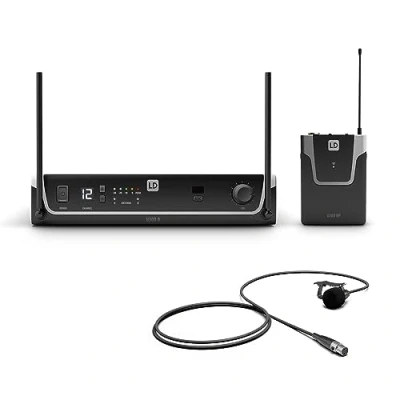 Abbildung von LD Systems U306 BPL Funksystem mit Sender/Empfänger, Bodypack und Lavalier Mikrofon, 655 679 MHz, schwarz