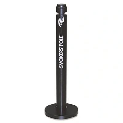 Abbildung von Rubbermaid Commercial Products Smokers Pole Ash Bin Aluminium Weather resistant Base Diameter 324mm Height 1041mm Ref R1BK