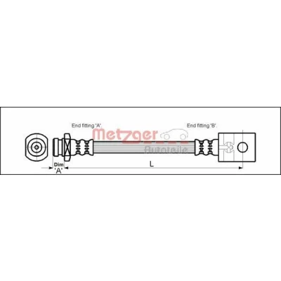 Abbildung von METZGER 4112525 Bremsschläuche 452 NISSAN: TERRANO 2