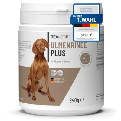 Abbildung von ReaVET Ulmenrinde Plus stark schleimend OHNE Aufkochen für Hunde &amp; Katzen I 2 x 120g im 2er Set Naturrein in Premiumqualität, Verdauung, Darmflora, Magen, Slippery Elm Bark