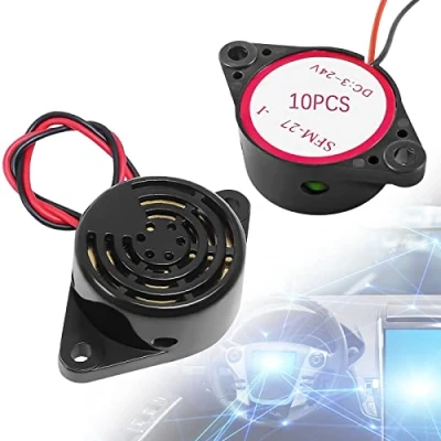 Abbildung von GZLCEU 10 Stück Piezo Buzzer, Dauerton Elektronischer Summer 3V 24V Sound Intermitent Piepton für Computer Drucker Fahrzeugelektronik Alarmanlagen