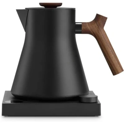 Abbildung von Fellow Corvo EKG Pro Electric Tea Kettle Pour Over Coffee &amp; Pot Quick Heating Kettles for Boiling Water Matte Black with Walnut Handle 0.9 Liter, F Plug