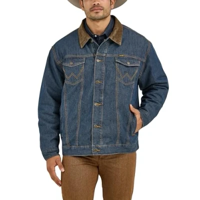 Abbildung von Wrangler Herren Western Style Gefütterte Jeansjacke, Denim/Decke, X Large Hoch