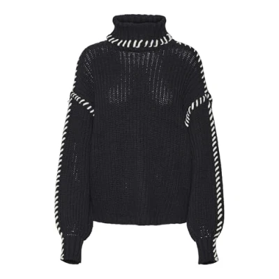 Abbildung von Vero Moda Vmnewcream Rollneck Pullover Strickpullover, Damen, Größe: Large, Black