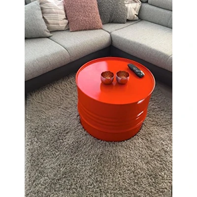 Abbildung von SRM Design Beistelltisch Fassmöbel Tisch Fass Möbel Couchtisch Orange Ø 57cm