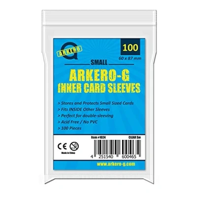 Abbildung von Arkero G® 100 Precise Fit Inner Sleeves Small (japanische Größe) durchsichtige Kartenhüllen speziell für Yu Gi Oh! Karten