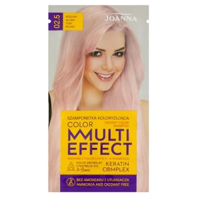 Abbildung von JOANNA Tönungsshampoo “Multi Effect Haarfärbe Shampoo im Beutel Haltbarkeit 4 bis 8 Wäschen Haartönung ohne Ammoniak und Oxidationsmittel Rosa blond