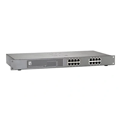 Abbildung von Digital data communication LevelOne 16 Port Fast Ethernet PoE Switch,