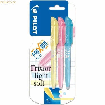 Abbildung von 12 x Pilot Textmarker Frixion Light Soft 3,8mm softblau,softgelb,softp
