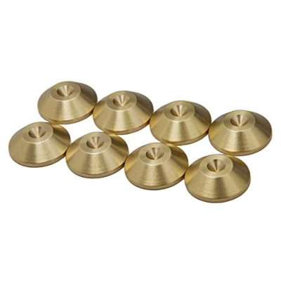 Abbildung von Precision Geek Lautsprecher Spikes Pads, Messing, 20 mm Durchmesser, Kegelform, für Lautsprecher, HiFi Schränke, Ständer, Soundbars Set mit 8 Pads