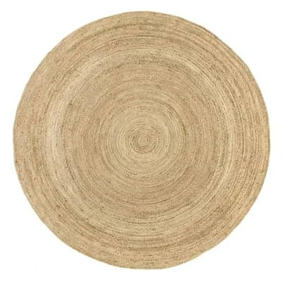 Abbildung von HAMID Jute Teppich Rund, Alhambra Handgewebt 100% Naturfaser de Jute, Wohnzimmer, Schlafzimmer, Flurteppich, Dekoration, Farbe Natur, (200x200cm)