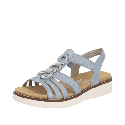 Abbildung von Remonte Keilsandalette, Damen, Größe: 38, Blau Schuhe