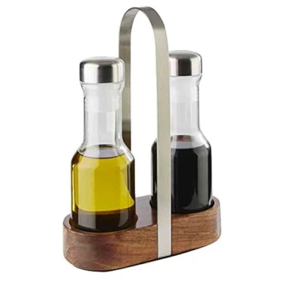 Abbildung von APS Menage Set &quot;Wood&quot;, (Essig &amp; Öl), Basis Akazienholz