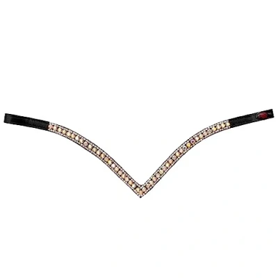 Abbildung von Stirnriemen Pferd Glitzer. Stirnband START Woden Leder Diamond Pferdestirnband
