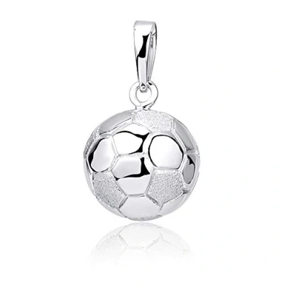Abbildung von Materia Runder Anhänger Fußball 3D Ball Sport Hochglanz KA 461, 925 Sterling Silber, rhodiniert
