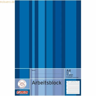Abbildung von Herlitz Geschäftspapier Arbeitsblock / Schreibblock liniert DIN A4 gelocht