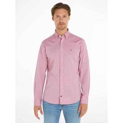 Abbildung von Tommy Hilfiger Langarmhemd CL W OXFORD DOBBY RF SHIRT mit dezenter Labelflag auf der Brust