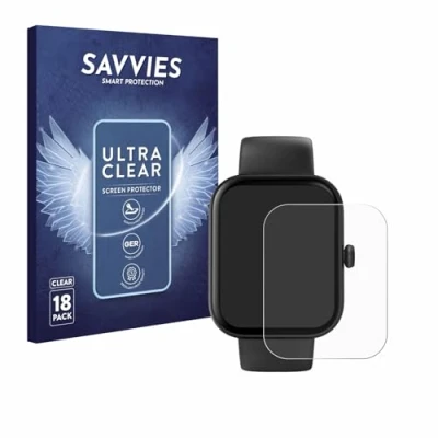 Abbildung von Savvies 18 Stück Schutzfolie für Hama Fit Watch 5000 Displayschutz Folie Ultra Transparent