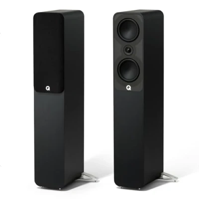 Abbildung von Q ACOUSTICS 5040 Einzelner Standlautsprecher, Satin Schwarz 12,7 cm Mittel /Bass Treiber, 2,5 Hochtöner TV Lautsprecher für Surround Sound System Vinyl Schallplattenspieler HiFi,