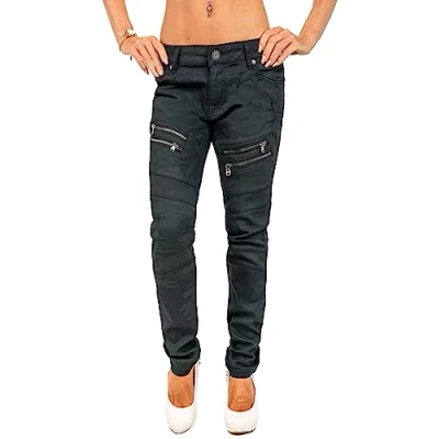 Abbildung von Cipo &amp; Baxx Jeans Slim Fit, Damen, Größe: 26x34, Camouflage green