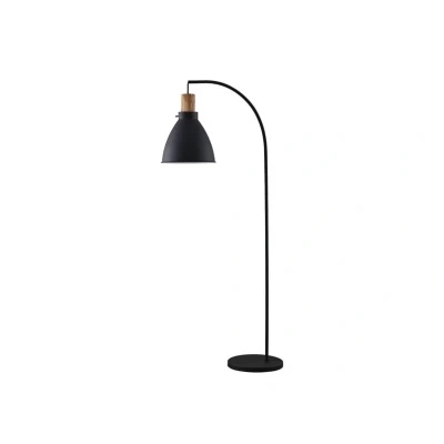 Abbildung von Lindby Stehlampe Trebale, Leuchtmittel nicht inklusive, Skandinavisch, Eisen, Eukalyptusholz, Schwarz, holz hell, 1 flammig